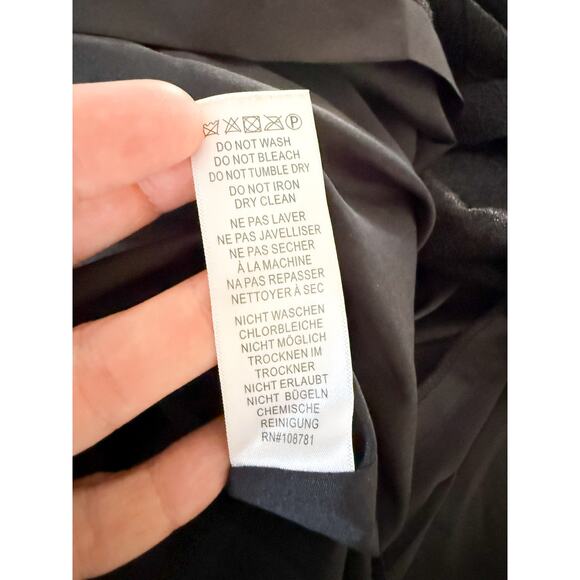 Aidan by Aidan Mattox | One Shoulder Flapper Style Black Dress with Fringe | 4 - Picture 8 of 9